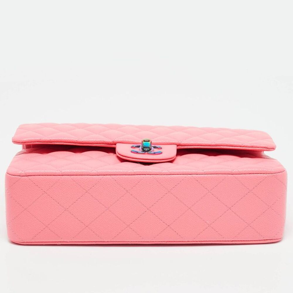 Chanel Pink Quilted Caviar Leather Medium Classic Double Flap Bag - Picture 6 of 7